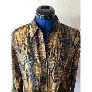 NWT Current / Elliott Snake Print Long Sleeve Cotton Shirt Size S